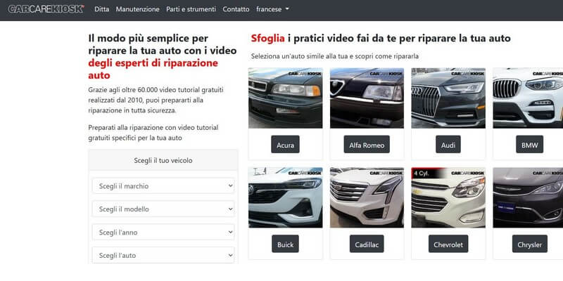 Carcarekiosk - una piattaforma per video di riparazione auto