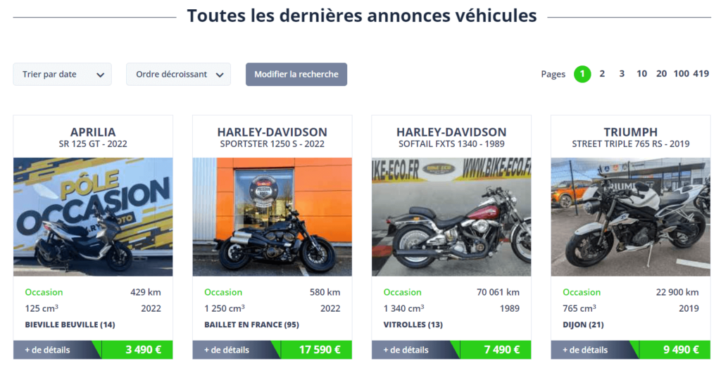 Moto concess - Site de vente de moto en ligne