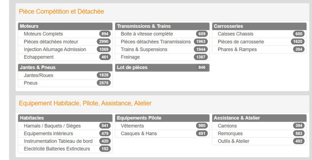 Vente de pièces et matériels de voitures de sport chez Mikado Racing