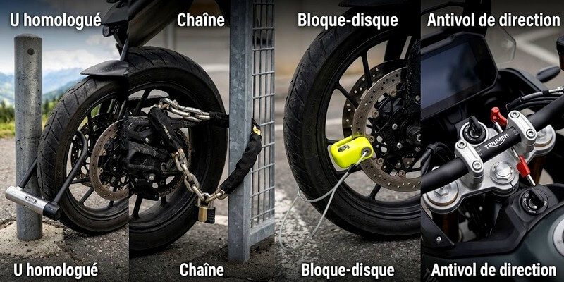 Plusieurs antivols mécaniques